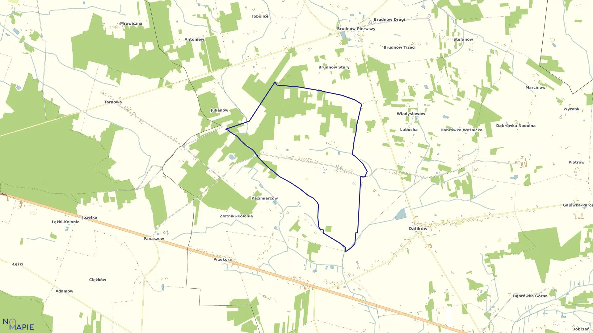 Mapa obrębu KRZEMIENIEW w gminie Dalików